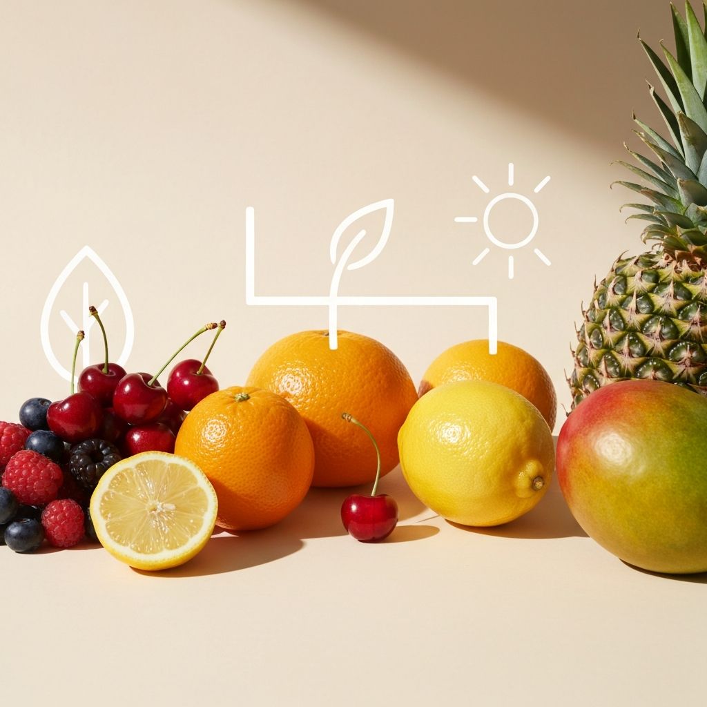 Разнообразные цветные фрукты